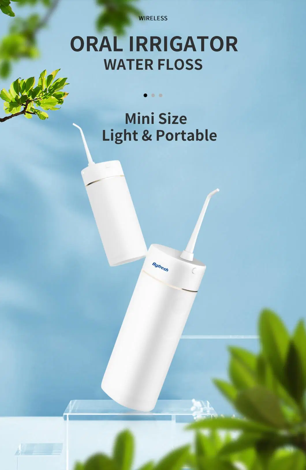 Dental Care Product 190ml Ipx7 Waterproof Cordless Dental Oral Irrigator Portable and Rechargeable Water Flossing Water Flosser Good for Travel 18
