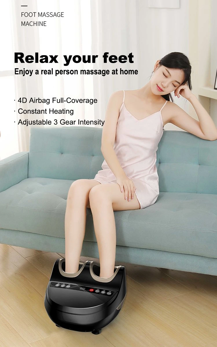 Home Use 4D Airbag Wrapped Multi Function Foot SPA Massage Electric Button Control Heat Compress Vibrating Shiatsu Foot Massager