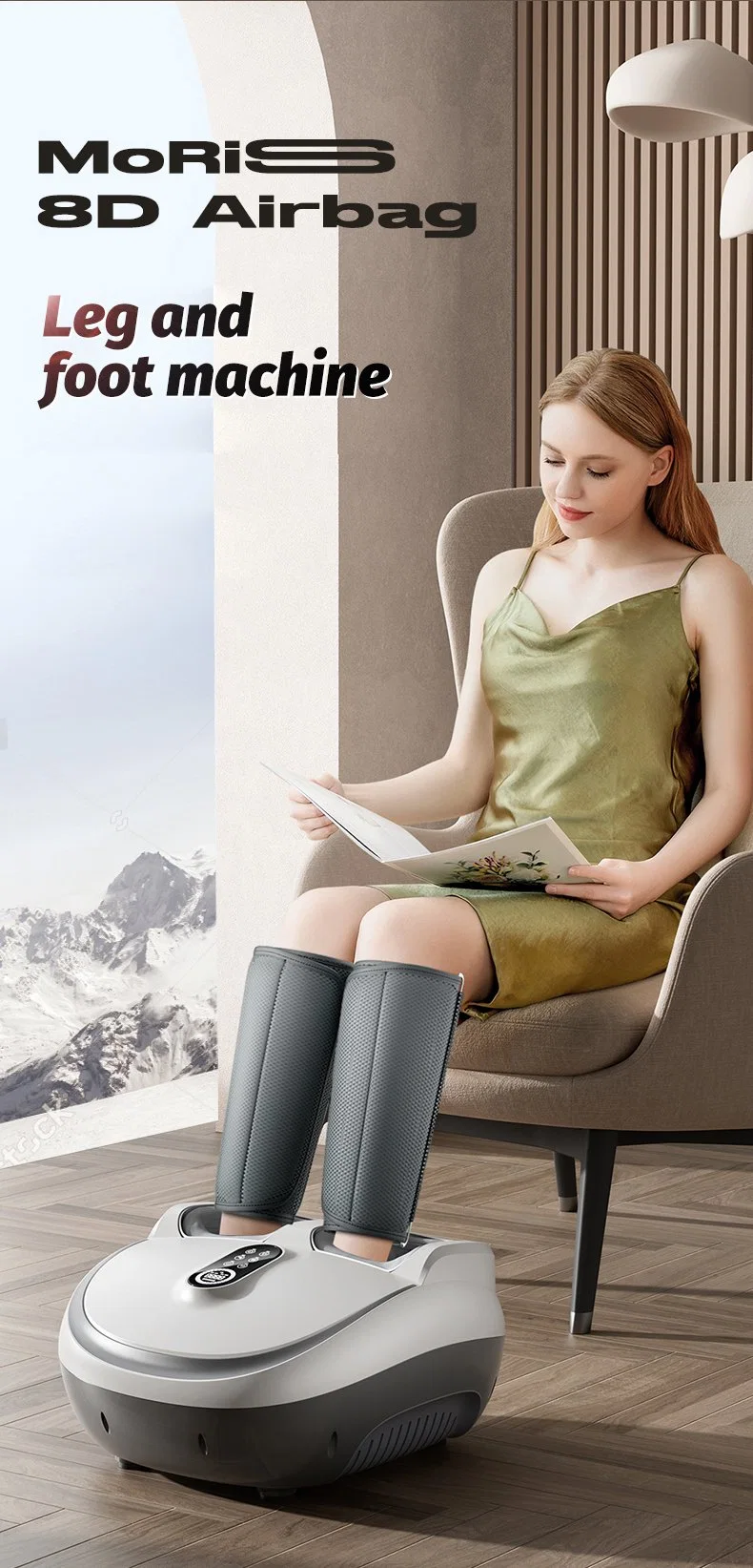 Jingtop Foot Leg SPA Air Compression Heat Vibration Shiatsu Electric Foot Massager