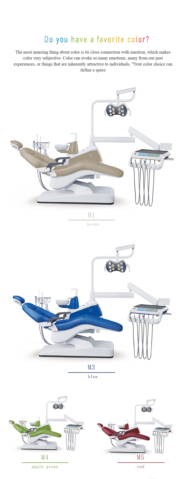 Colorful Ce&ISO Approved Dental Chair Ergonomic Dental Chair/Used Dental Equipment for Sale/Dental Scaler